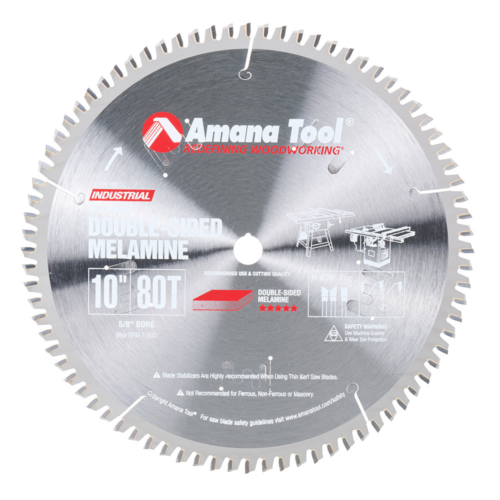 AMANA MSB1080 Double-Face Melamine 10 Inch Dia x 80T H-ATB, -2 Deg, 5/8 Bore ส่งฟรี
