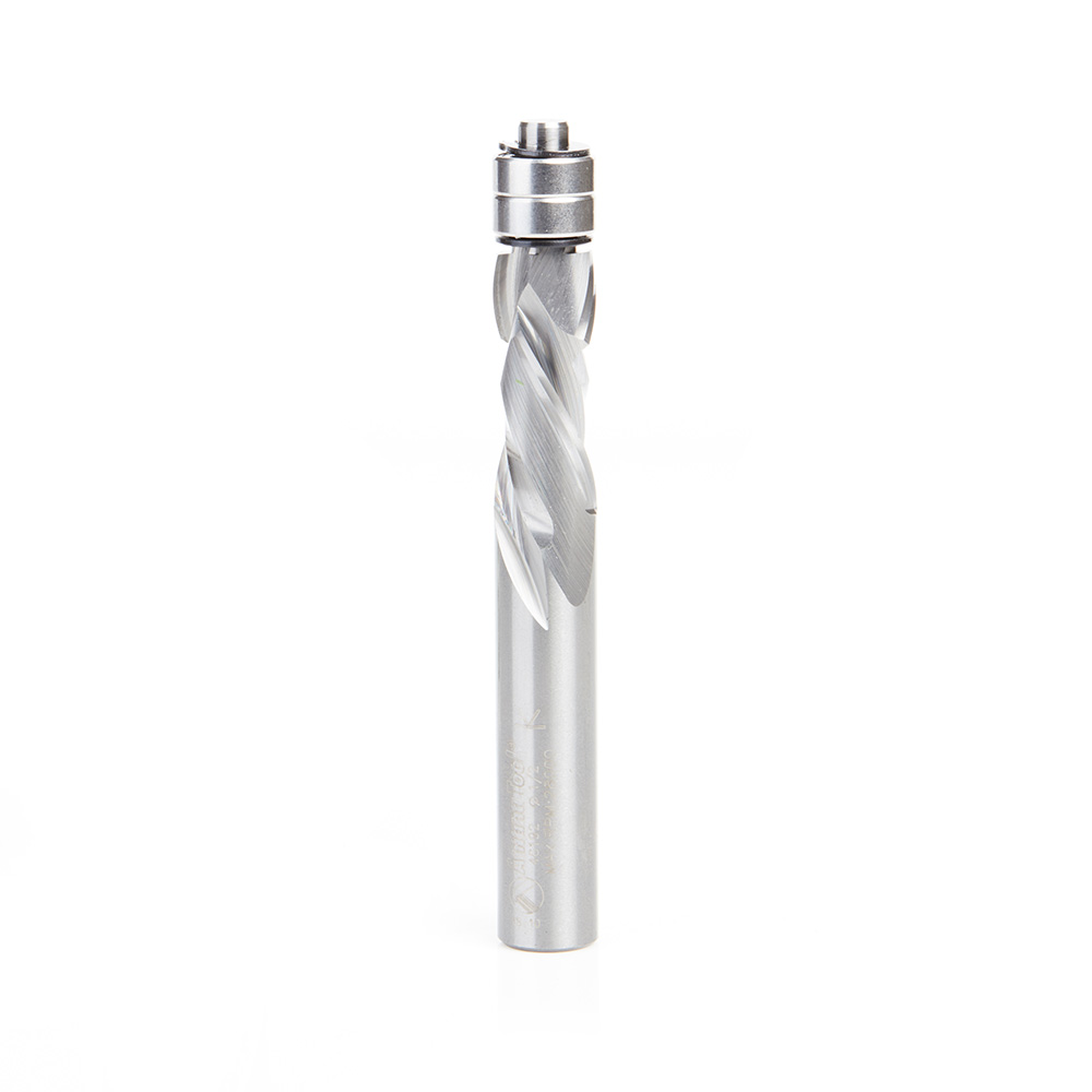 Amana 46192 Solid Carbide Compression Spiral 1/2 Dia x 1-1/4 x 1/2 Inch Shank with Double Ball Bearing