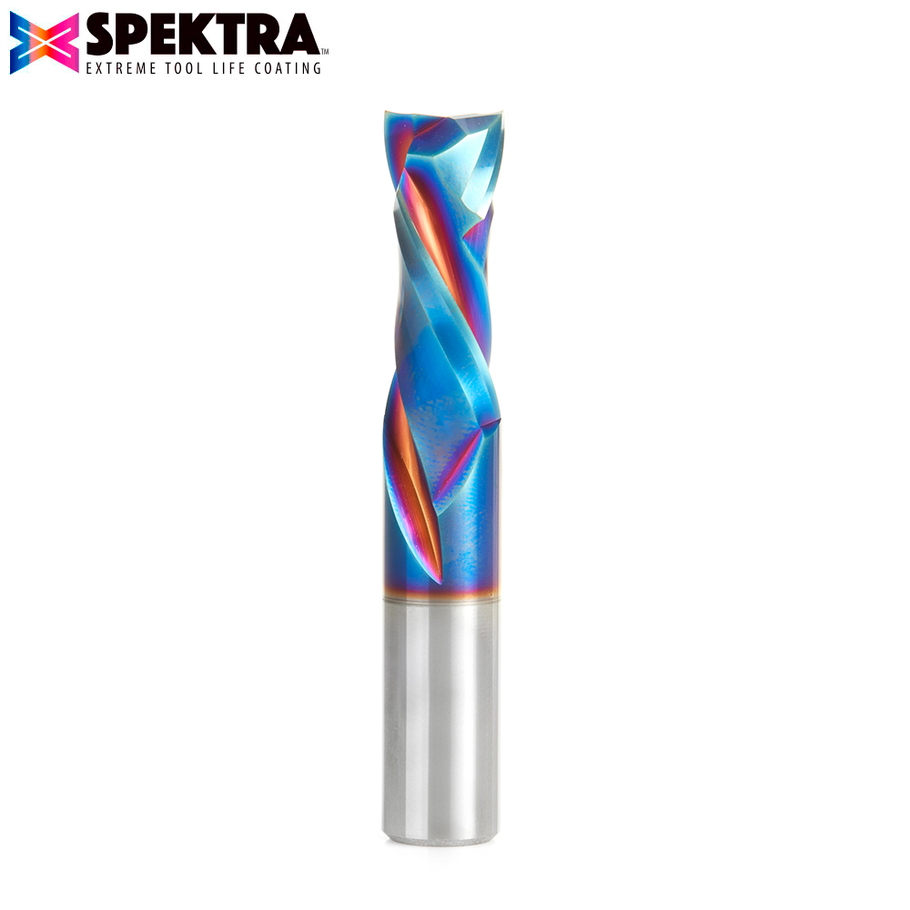 46706-K CNC Solid Carbide Spektra™ Extreme Tool Life Coated Compression Spiral 1/2 Dia x 1-1/4 x 1/2 Inch Shank for Baltic Birch Plywood