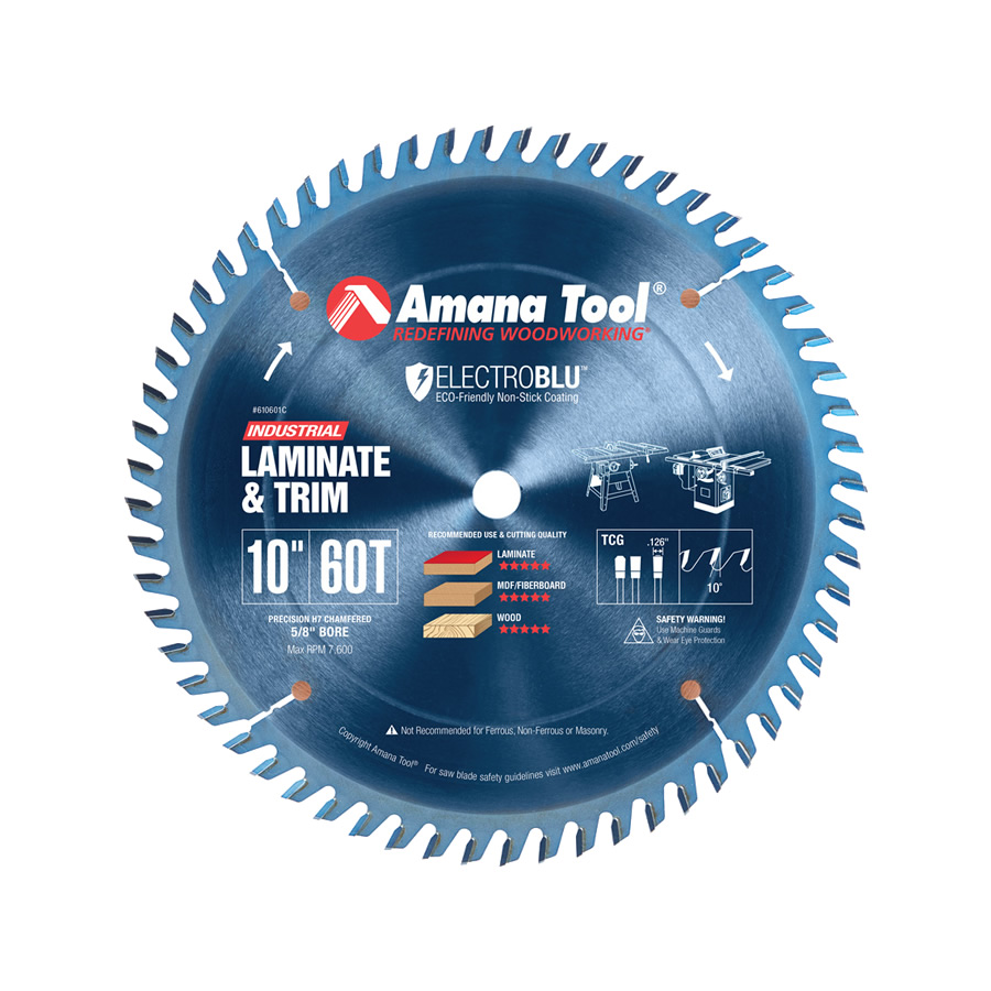 AMANA 610601C Carbide Tipped Prestige® Heavy Duty General Purpose 10 Inch Dia x 60T TCG, 10 Deg, 5/8 Bore