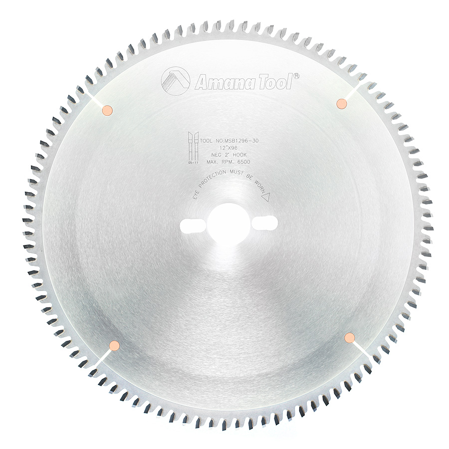 ใบเลื่อย Amana MSB1296-30 Carbide Tipped Double-Face Melamine 12 Inch Dia x 96T H-ATB, -2 Deg, 30mm Bore