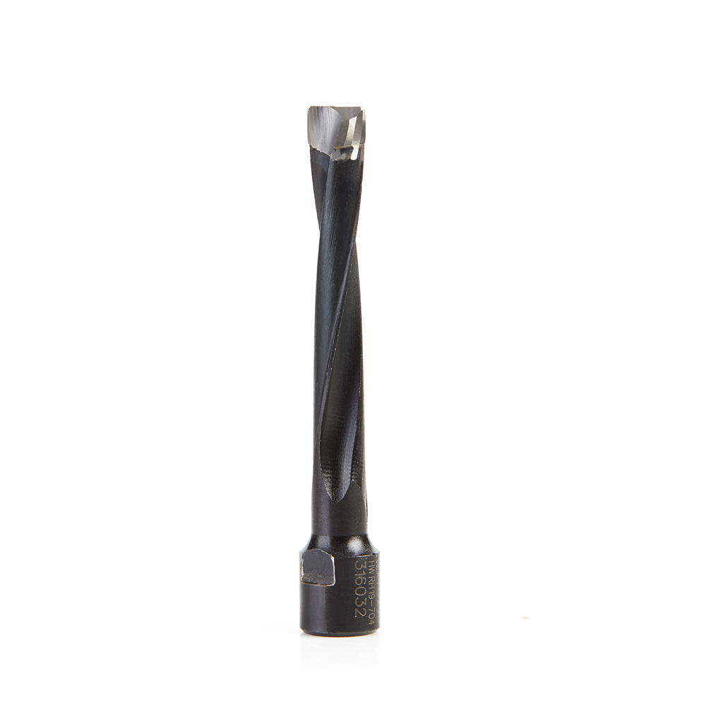 Amana 316032 Carbide Tipped 2 Flute RH Rotation Bit for Festool® Domino® Joiner, 10mm Dia x 70mm x 90mm Long