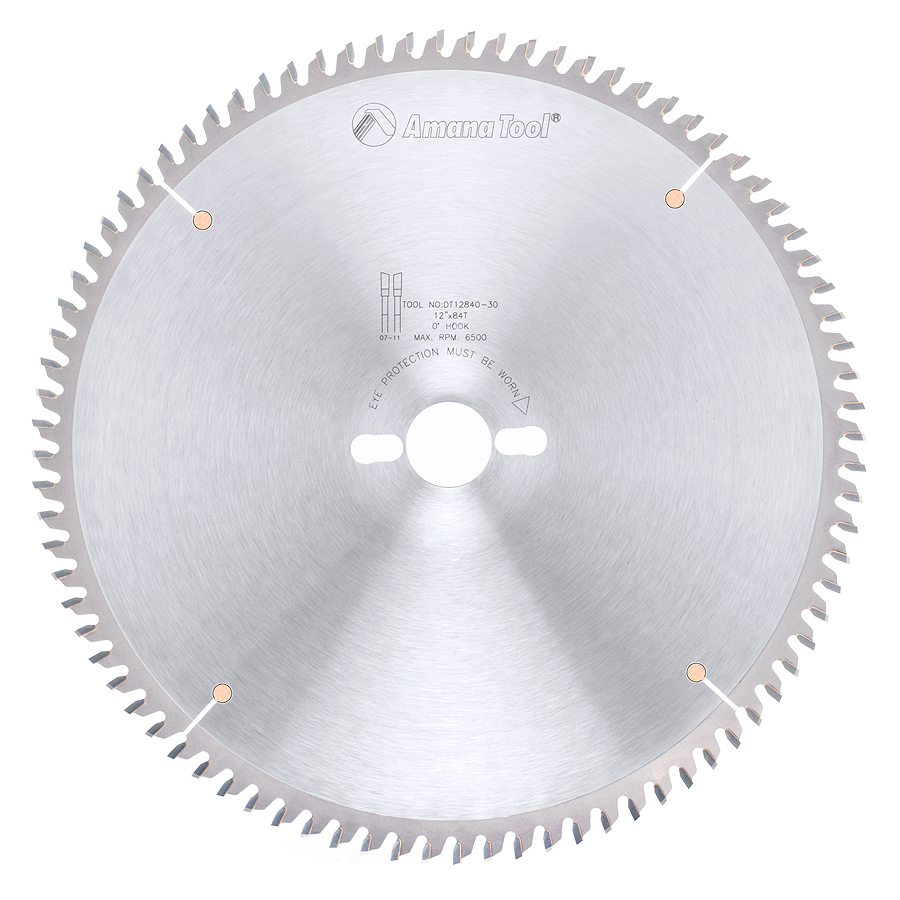 ที่สุดของการตัด เมลามีน ลามิเนท ปาติเคิล AMANA DT12840-30 Carbide Tipped Ditec 12 Inch Dia x 84T H-ATB, 0 Deg, 30mm Bore